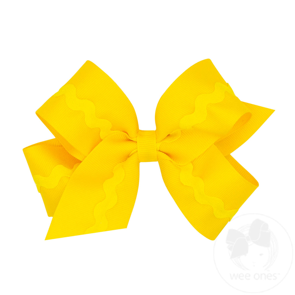 Medium Grosgrain Hair Bow with Ric-Rac Trim