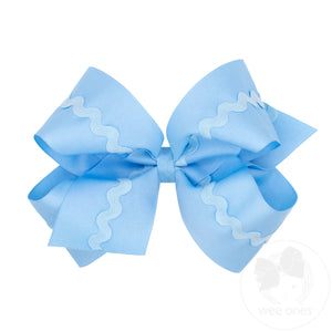 King Grosgrain Hair Bow with Ric-Rac Trim