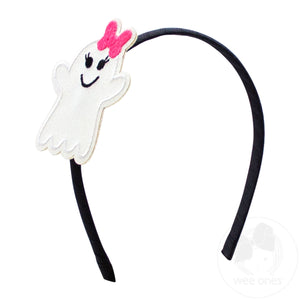Extra Large Glitter Foam Ghost on Grosgrain Wrapped Headband