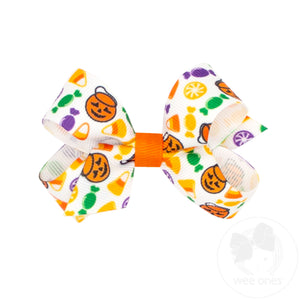 Mini Halloween Print Grosgrain Hair Bow
