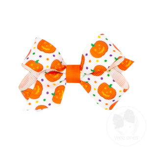 Mini Halloween Print Grosgrain Hair Bow