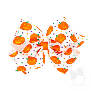 King Halloween Print Grosgrain Hair Bow
