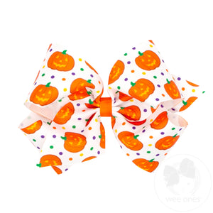 King Halloween Print Grosgrain Hair Bow