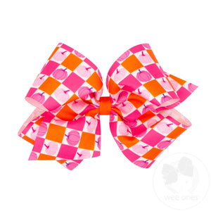 King Pink Halloween Print Grosgrain Hair Bow