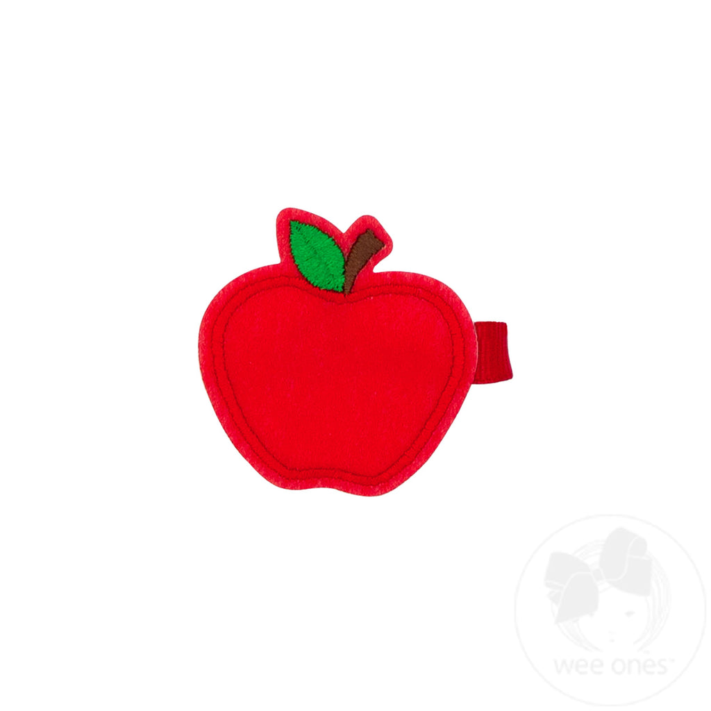 Red Apple Felt Hair Clip