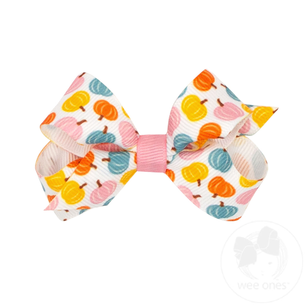 Mini Harvest Print Grosgrain Hair Bow