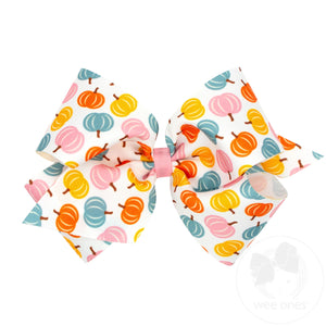 King Harvest Print Grosgrain Hair Bow