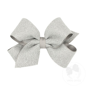 Medium Metallic Lurex with Grosgrain Underlay Hair Bow