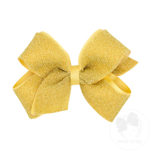 Medium Metallic Lurex with Grosgrain Underlay Hair Bow