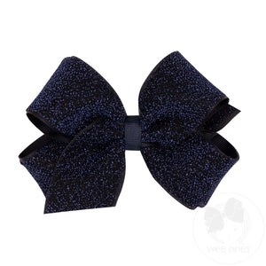 Medium Metallic Lurex with Grosgrain Underlay Hair Bow