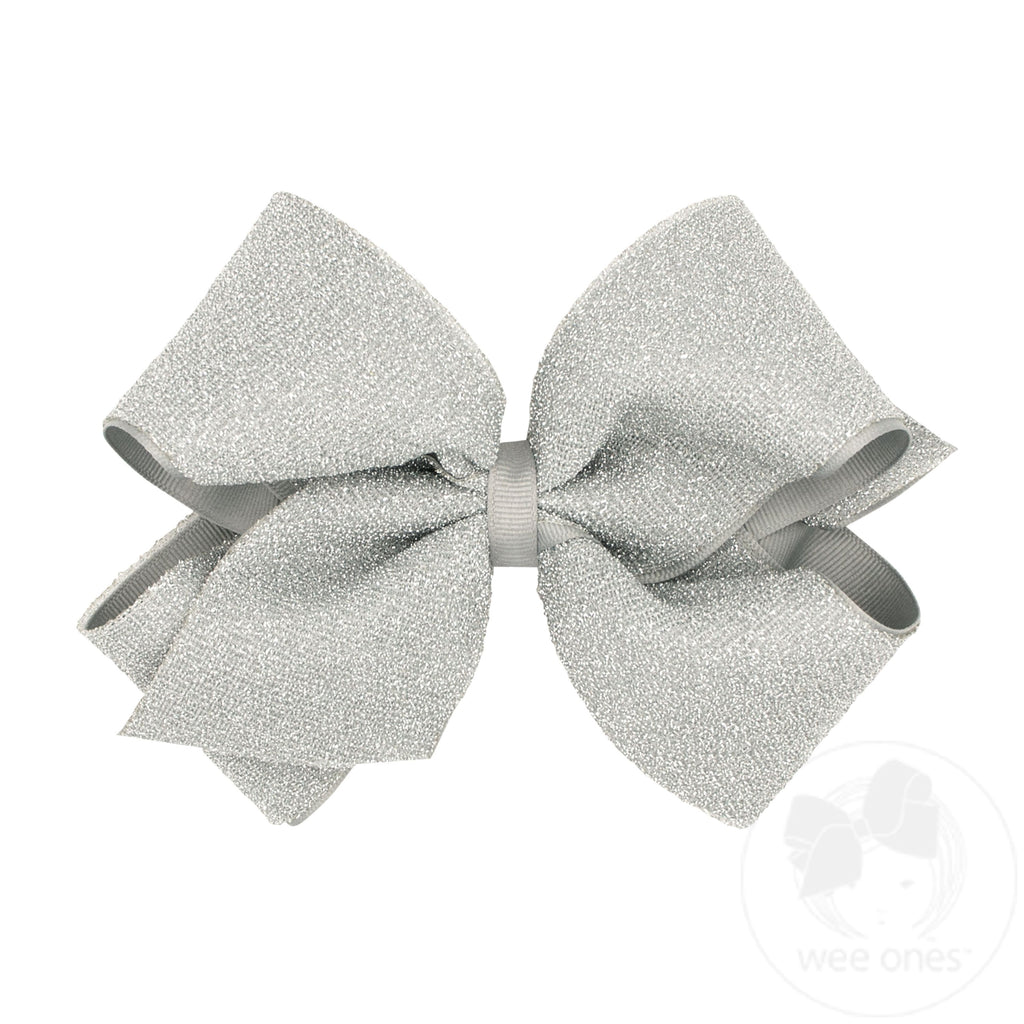 King Metallic Lurex with Grosgrain Underlay Hair Bow