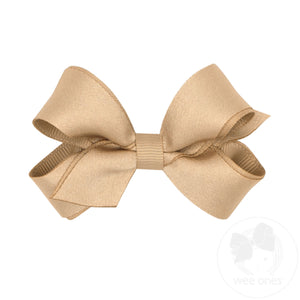 Mini Crepe Satin with Grosgrain Underlay Hair Bow