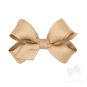 Mini Crepe Satin with Grosgrain Underlay Hair Bow