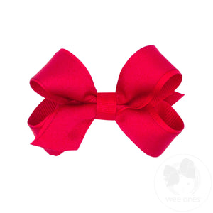 Mini Crepe Satin with Grosgrain Underlay Hair Bow