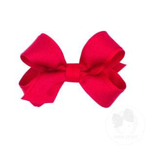 Mini Crepe Satin with Grosgrain Underlay Hair Bow