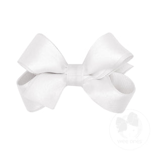 Mini Crepe Satin with Grosgrain Underlay Hair Bow