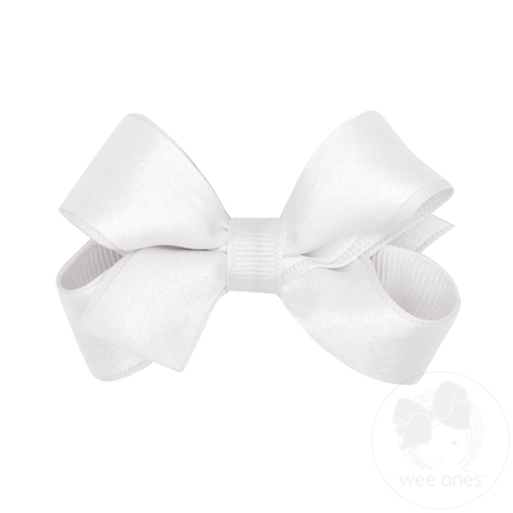 Mini Crepe Satin with Grosgrain Underlay Hair Bow