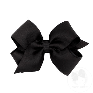 Medium Crepe Satin with Grosgrain Underlay Hair Bow