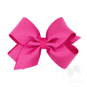 Medium Crepe Satin with Grosgrain Underlay Hair Bow