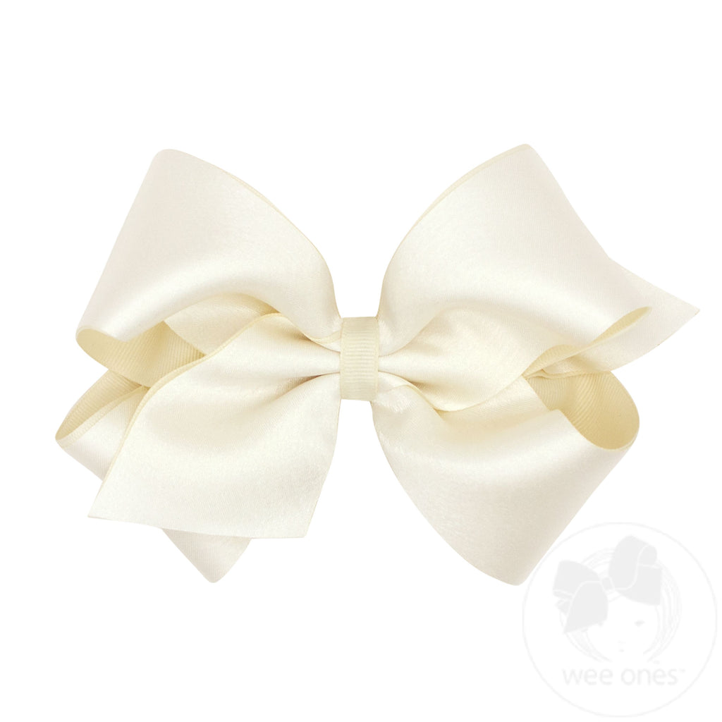 King Crepe Satin with Grosgrain Underlay Hair Bow