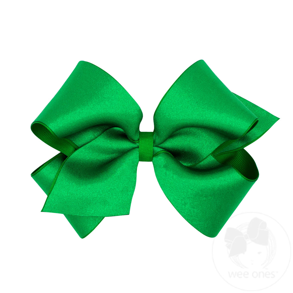 King Crepe Satin with Grosgrain Underlay Hair Bow