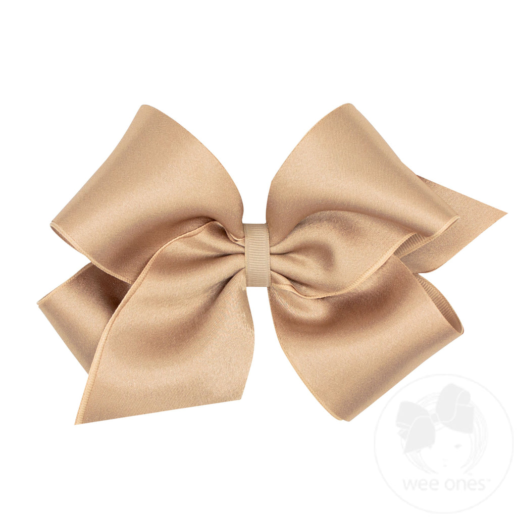King Crepe Satin with Grosgrain Underlay Hair Bow