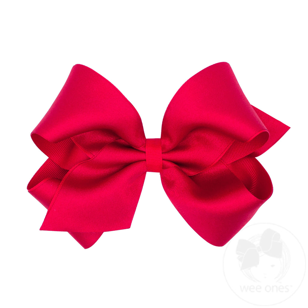 King Crepe Satin with Grosgrain Underlay Hair Bow