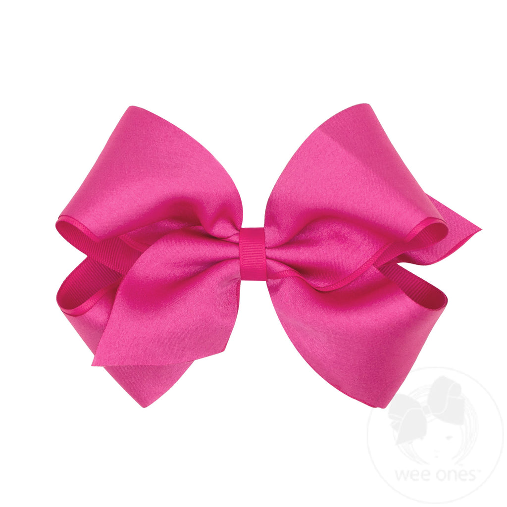 King Crepe Satin with Grosgrain Underlay Hair Bow