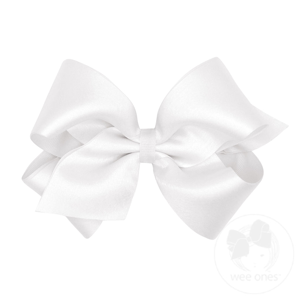 King Crepe Satin with Grosgrain Underlay Hair Bow
