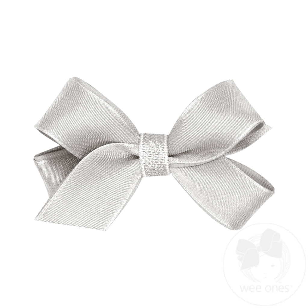 Mini Deluxe Metallic Mesh with Grosgrain Underlay Hair Bow