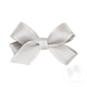 Mini Deluxe Metallic Mesh with Grosgrain Underlay Hair Bow