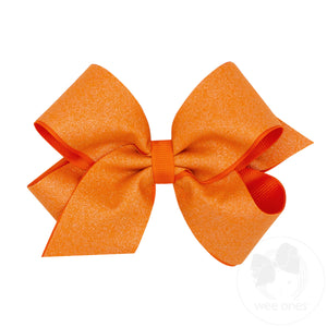 Medium Shimmer Fabric with Grosgrain Underlay Hair Bow