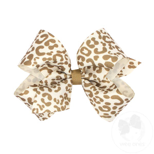 Medium Leopard Print Grosgrain Hair Bow
