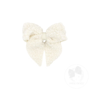 Small Faux Sherpa Whimsy Tails with Grosgrain Wrap