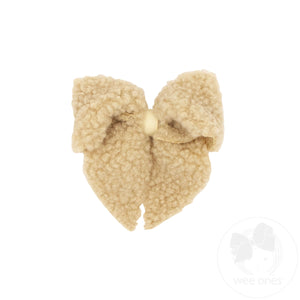 Small Faux Sherpa Whimsy Tails with Grosgrain Wrap