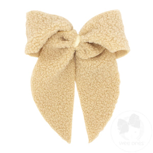 King Faux Sherpa Whimsy Tails with Grosgrain Wrap