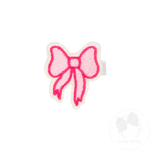 Bow Embroidered Iridescent Glitter on Felt Hair Clip
