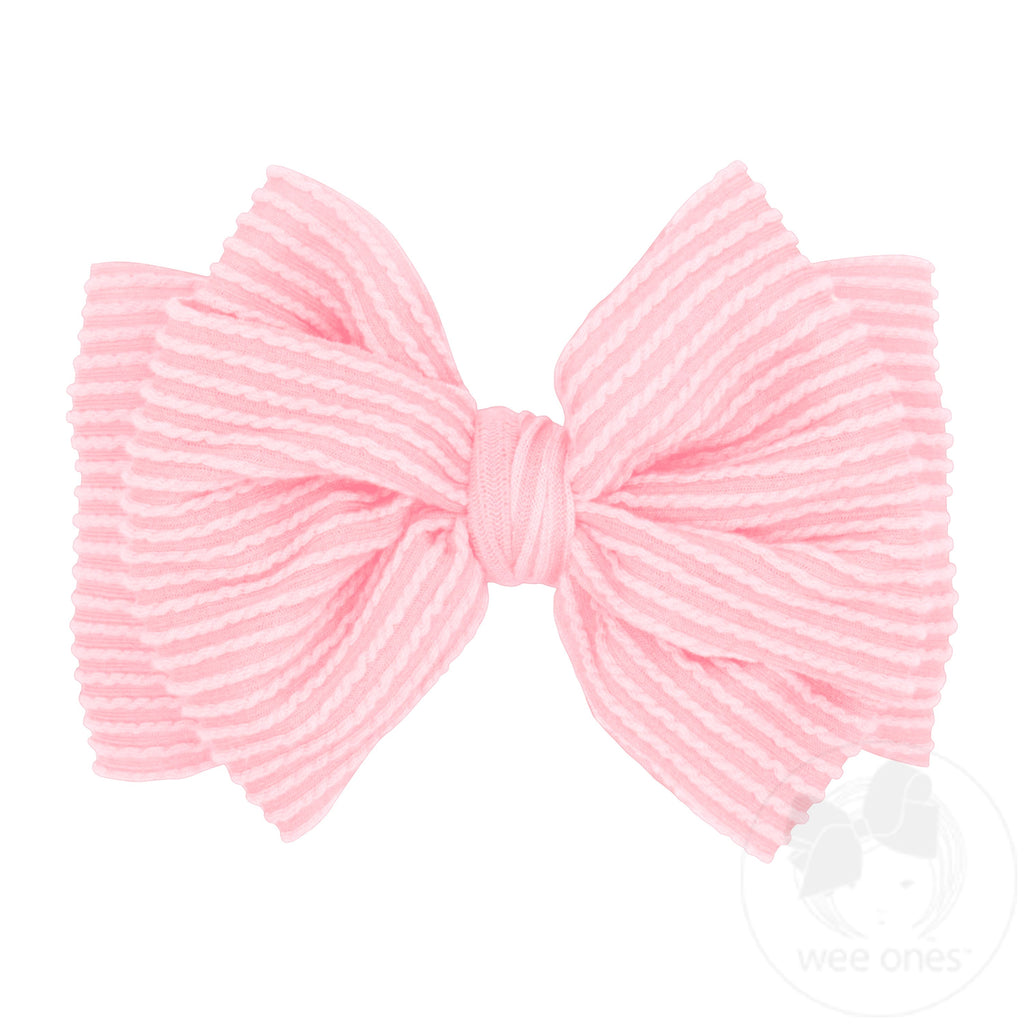 Ribbed Knit Loop Bow on Wide Matching Band