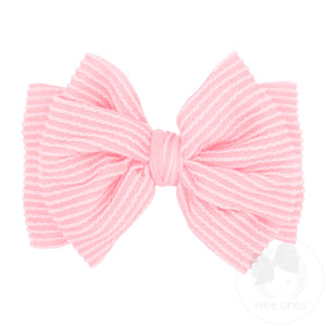 Ribbed Knit Loop Bow on Wide Matching Band