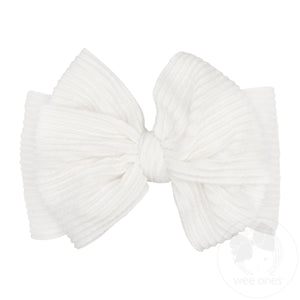 Ribbed Knit Loop Bow on Wide Matching Band