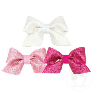 NEW MULTIPACK! Three Grosgrain Underlay Glitter Cheer Bows