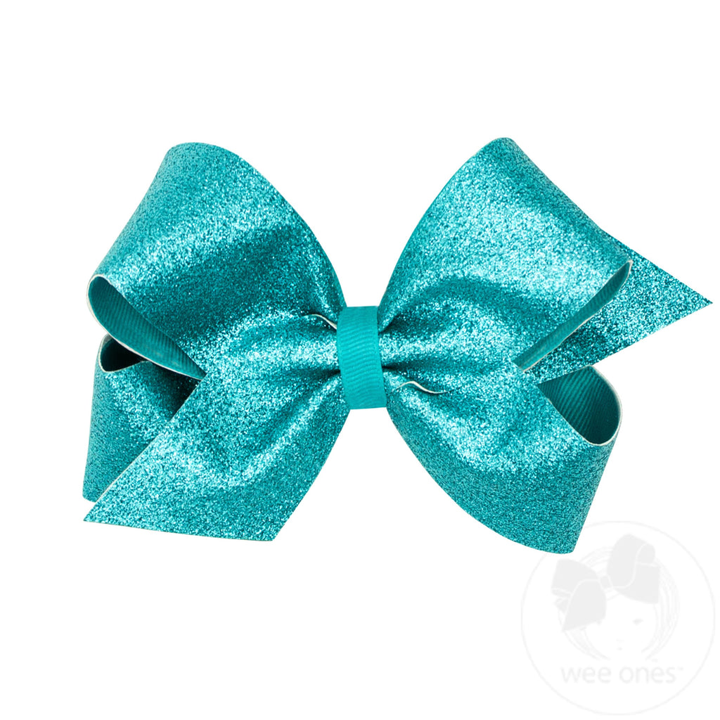 Medium Glitter Vinyl with Grosgrain Underlay Hair Bow