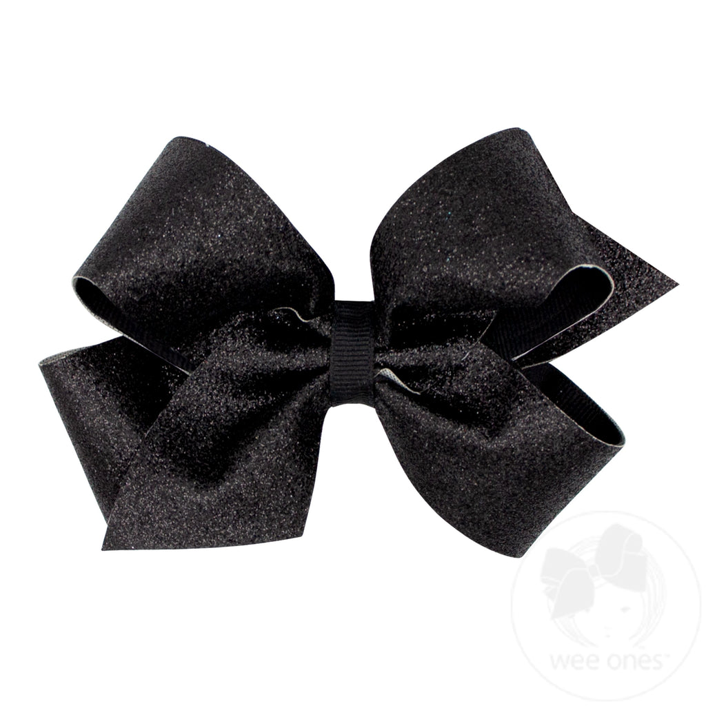 Medium Glitter Vinyl with Grosgrain Underlay Hair Bow
