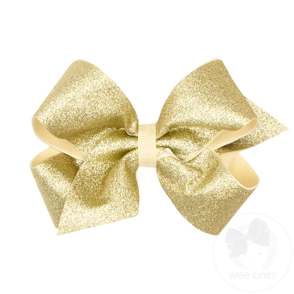 Medium Glitter Vinyl with Grosgrain Underlay Hair Bow