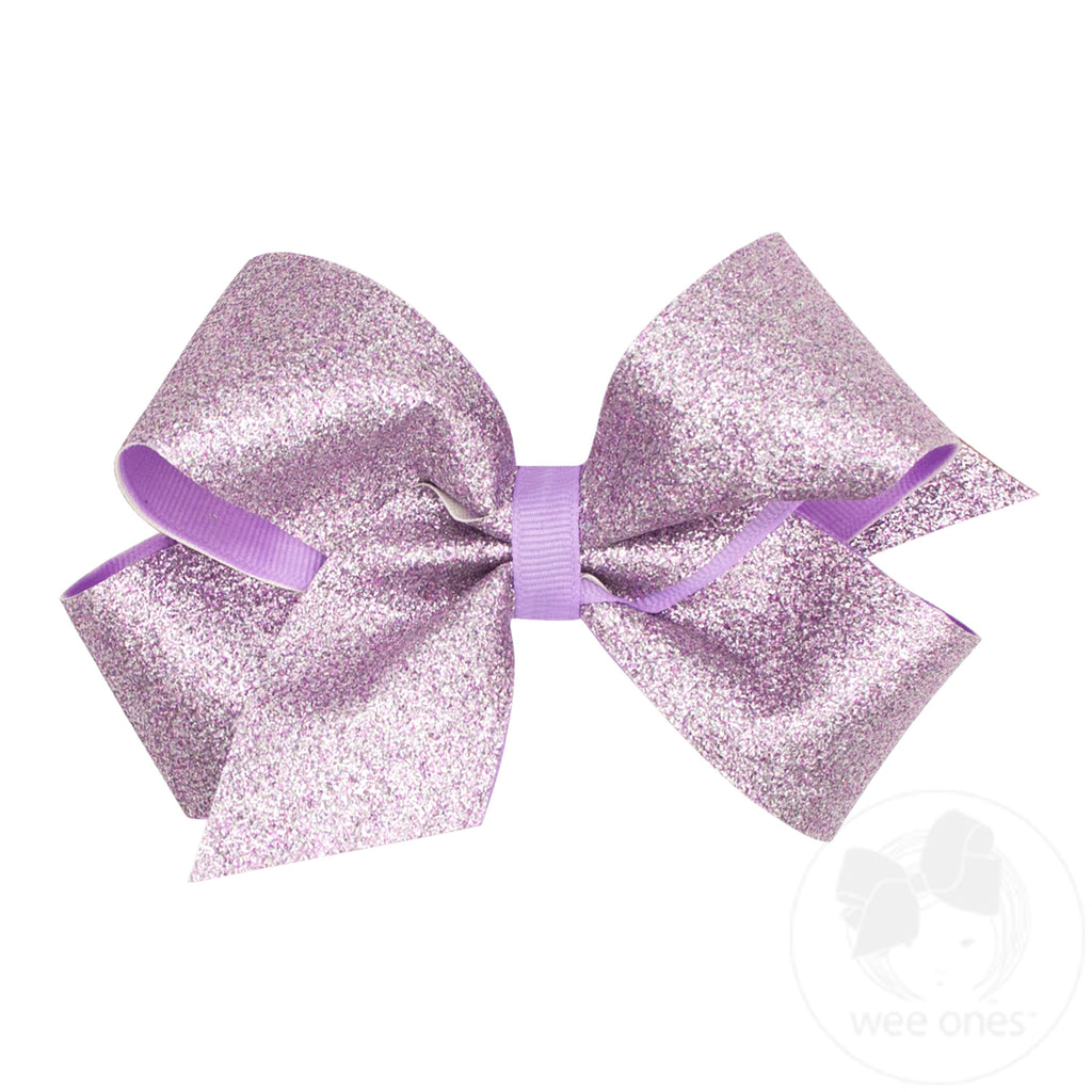 Medium Glitter Vinyl with Grosgrain Underlay Hair Bow