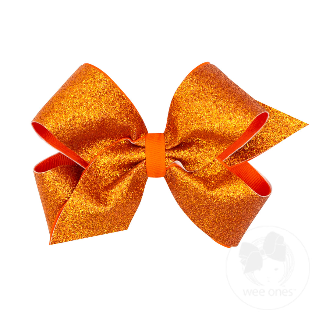 Medium Glitter Vinyl with Grosgrain Underlay Hair Bow