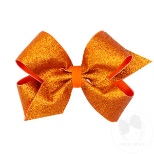 Medium Glitter Vinyl with Grosgrain Underlay Hair Bow