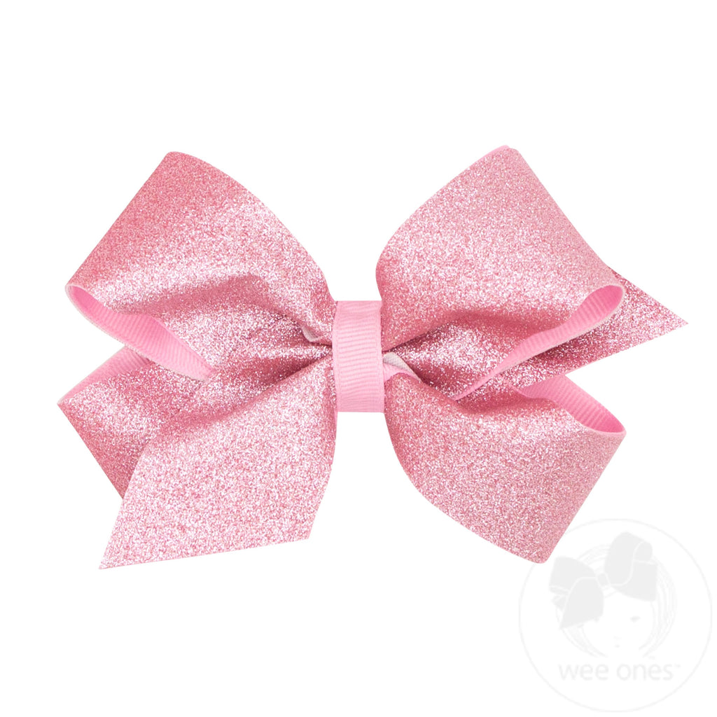 Medium Glitter Vinyl with Grosgrain Underlay Hair Bow