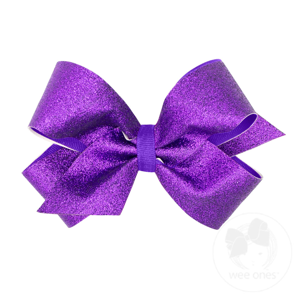 Medium Glitter Vinyl with Grosgrain Underlay Hair Bow