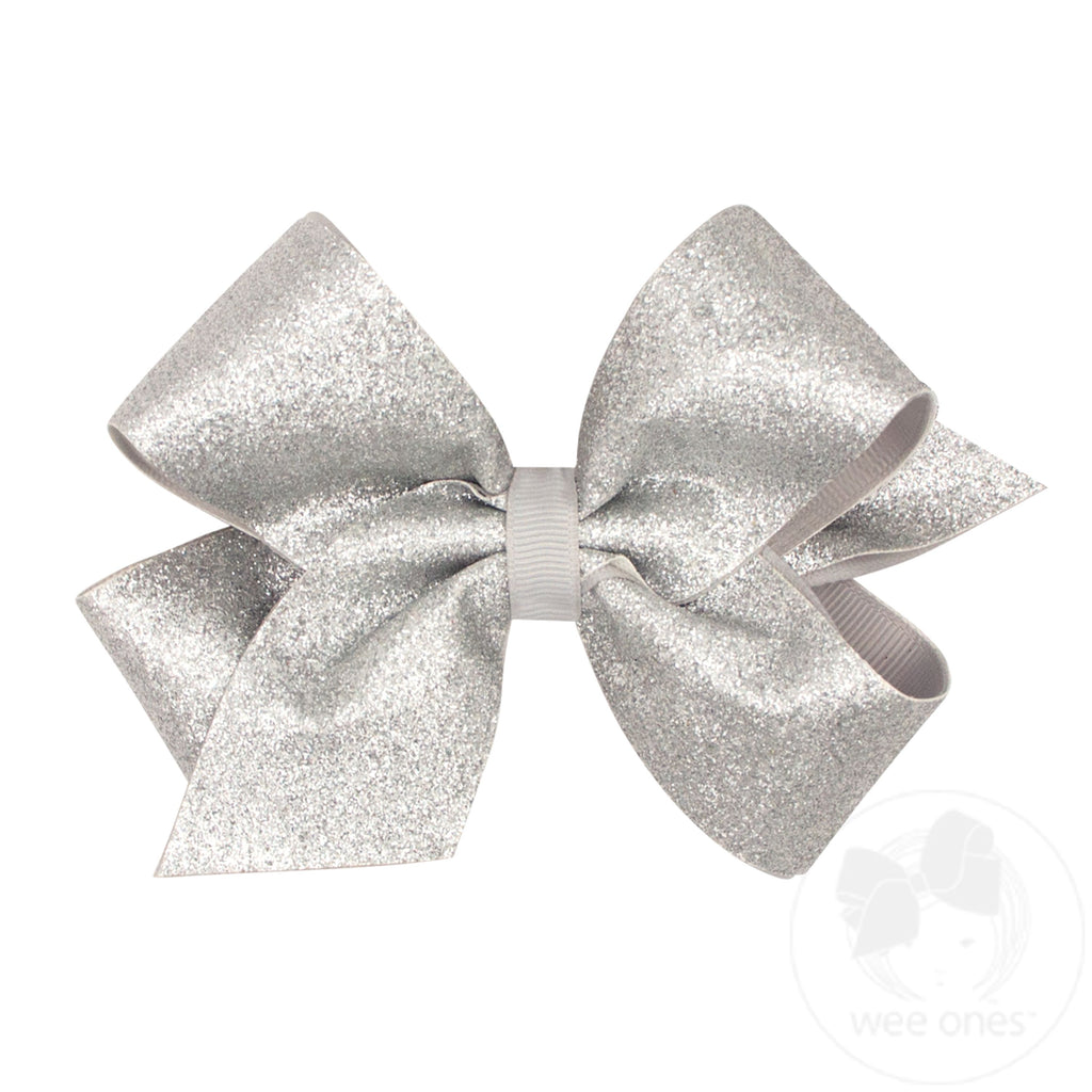 Medium Glitter Vinyl with Grosgrain Underlay Hair Bow